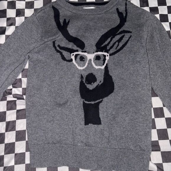 Old navy size 5 deer wearing glasses sweater - Picture 2 of 3